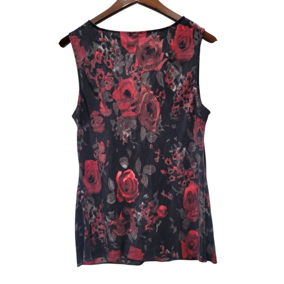 Talbots Women's V-neck Floral Sleeveless Silk Top Blouse 8 Excellent Condition - Picture 4 of 9
